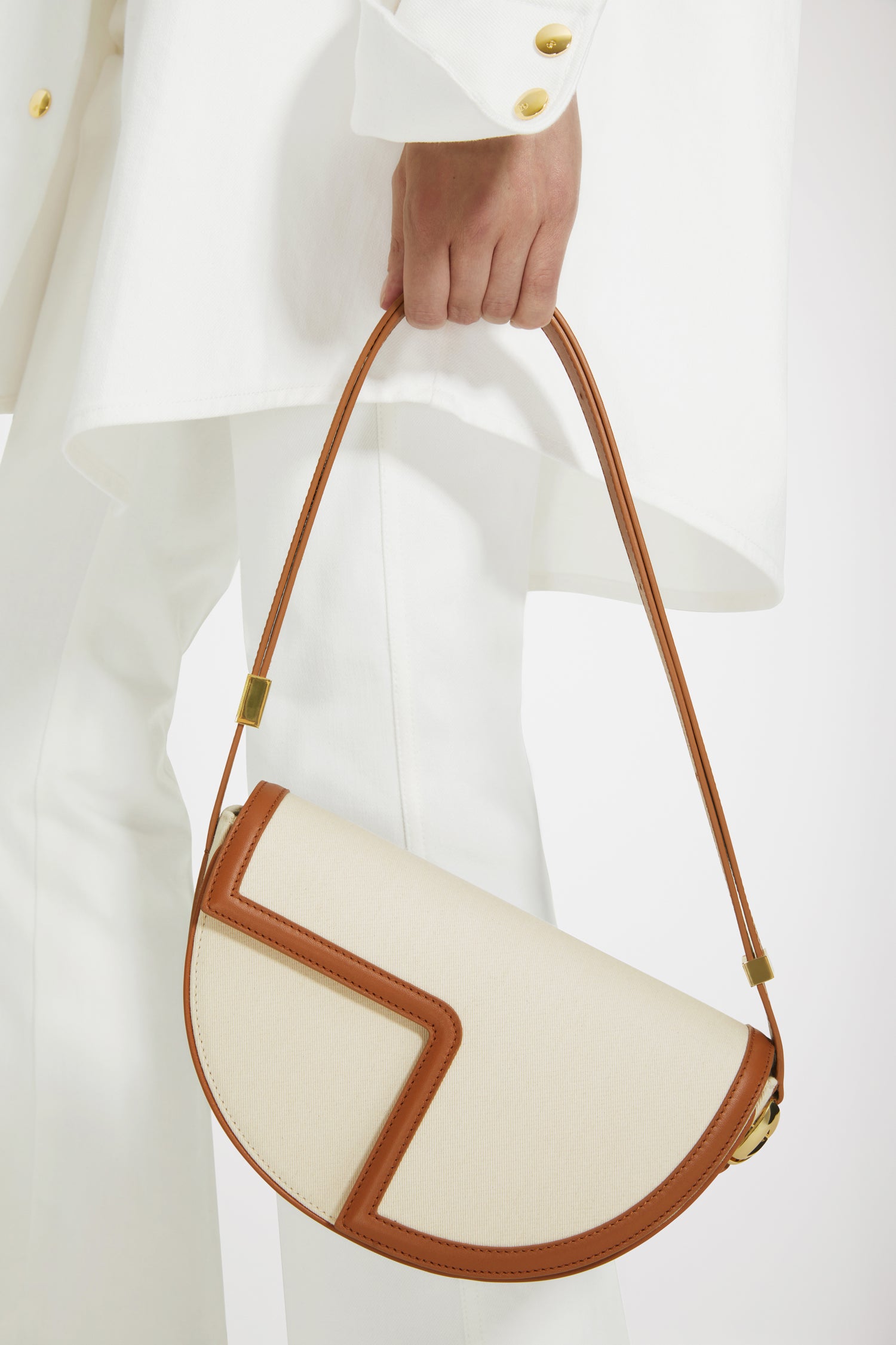 Patou Le Patou BA002 sac toile recyclée cuir safran