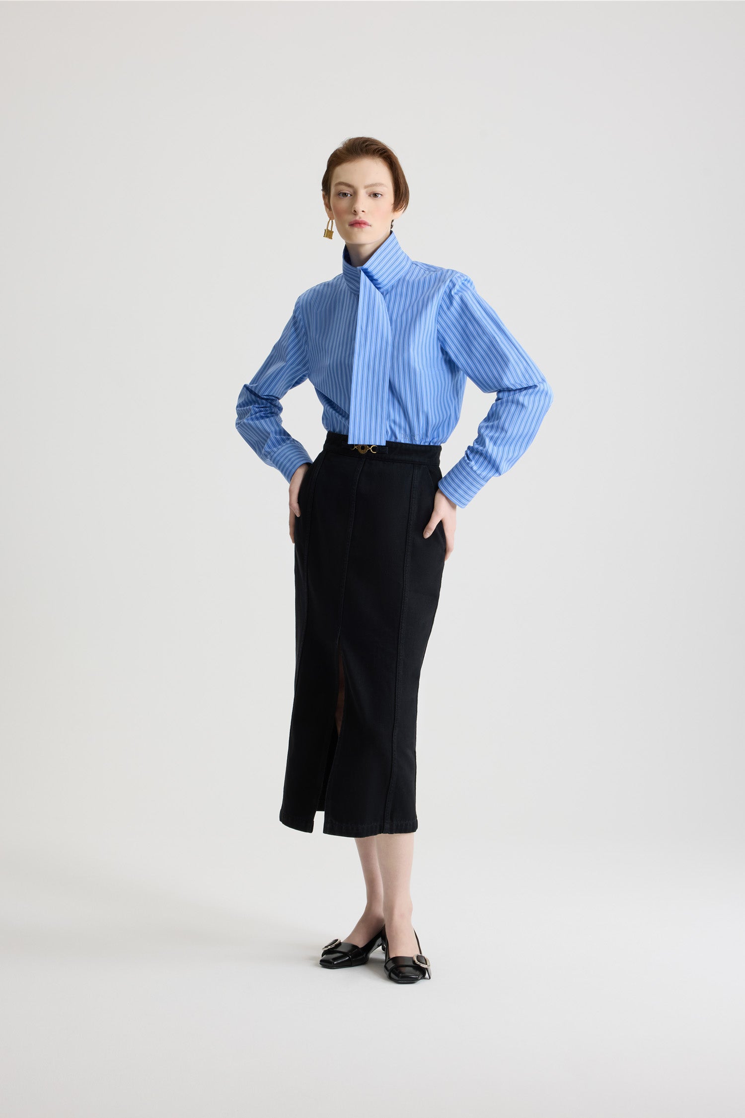 Patou H25BL04401905079 blouse coton bio Ice Blue Stripes 38