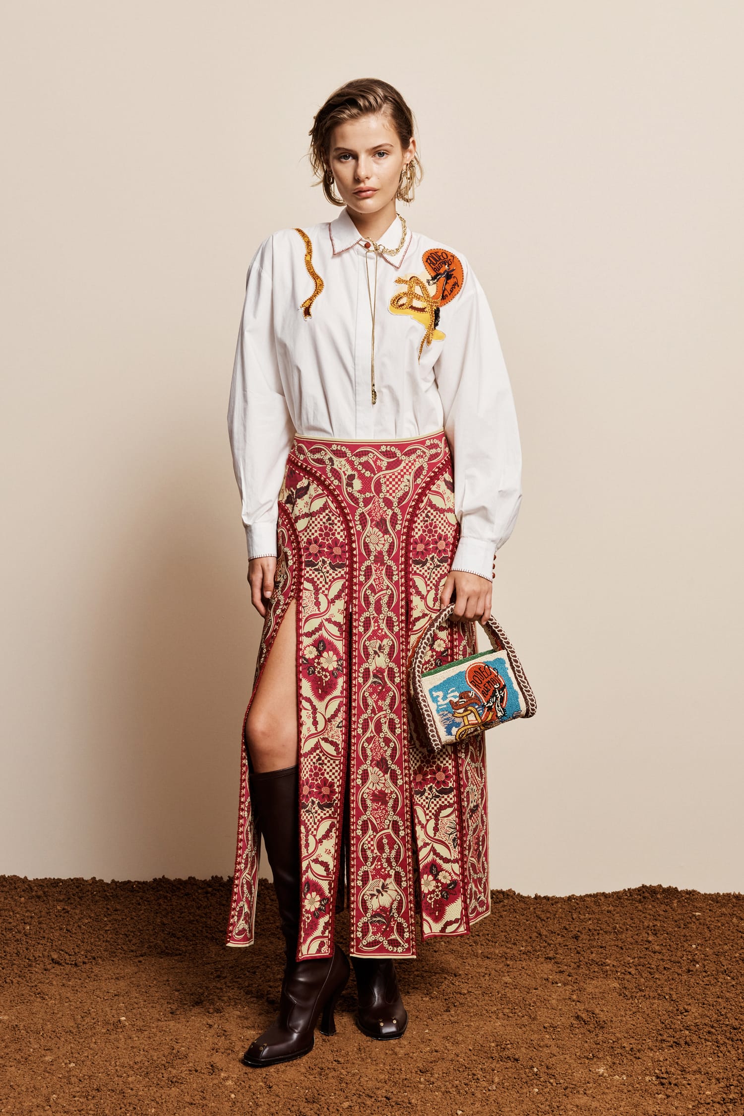 Alemaïs Kenny jupe midi fendue viscose lin