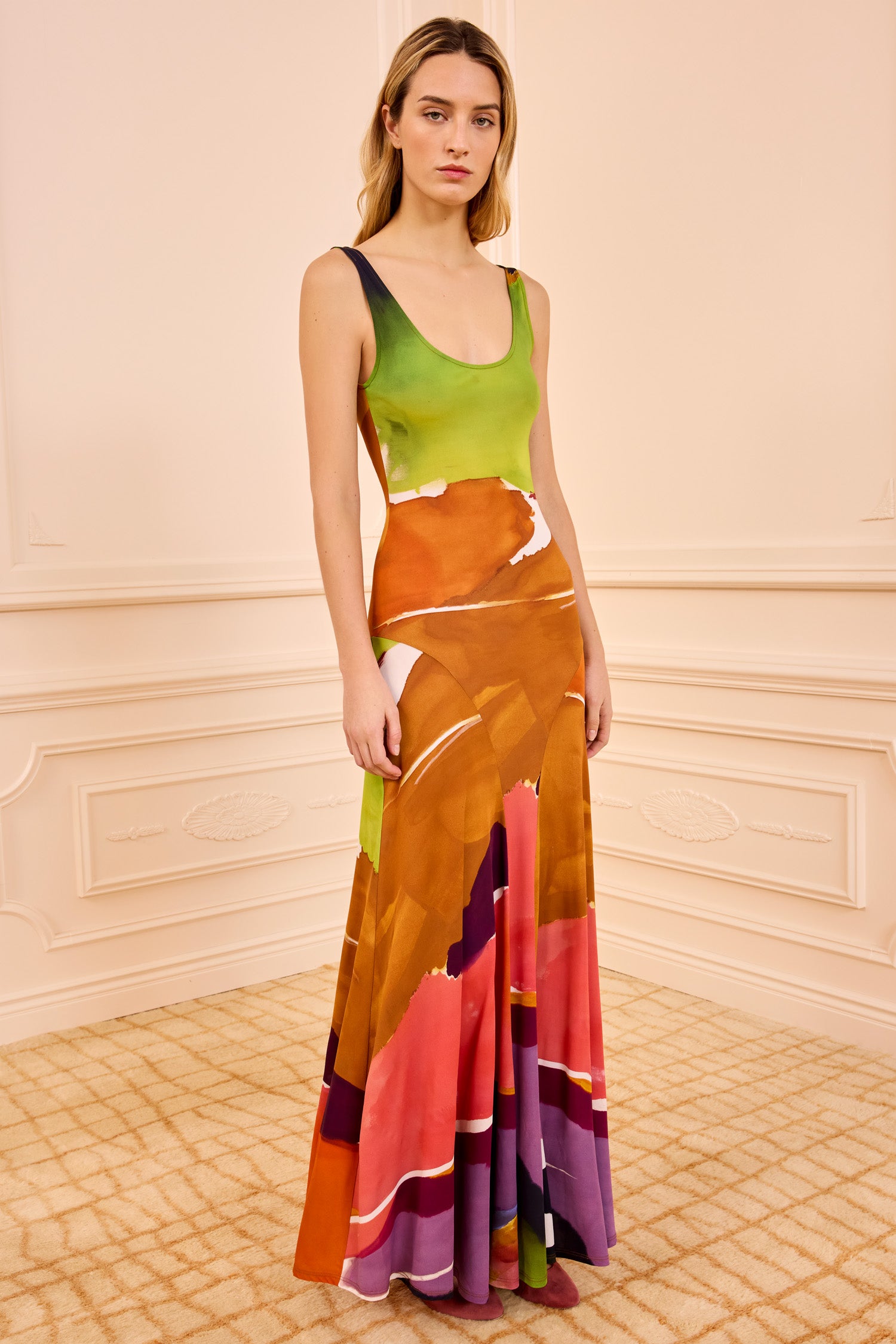 Ulla Johnson Malie Jersey Dress robe maxi multicolore jersey