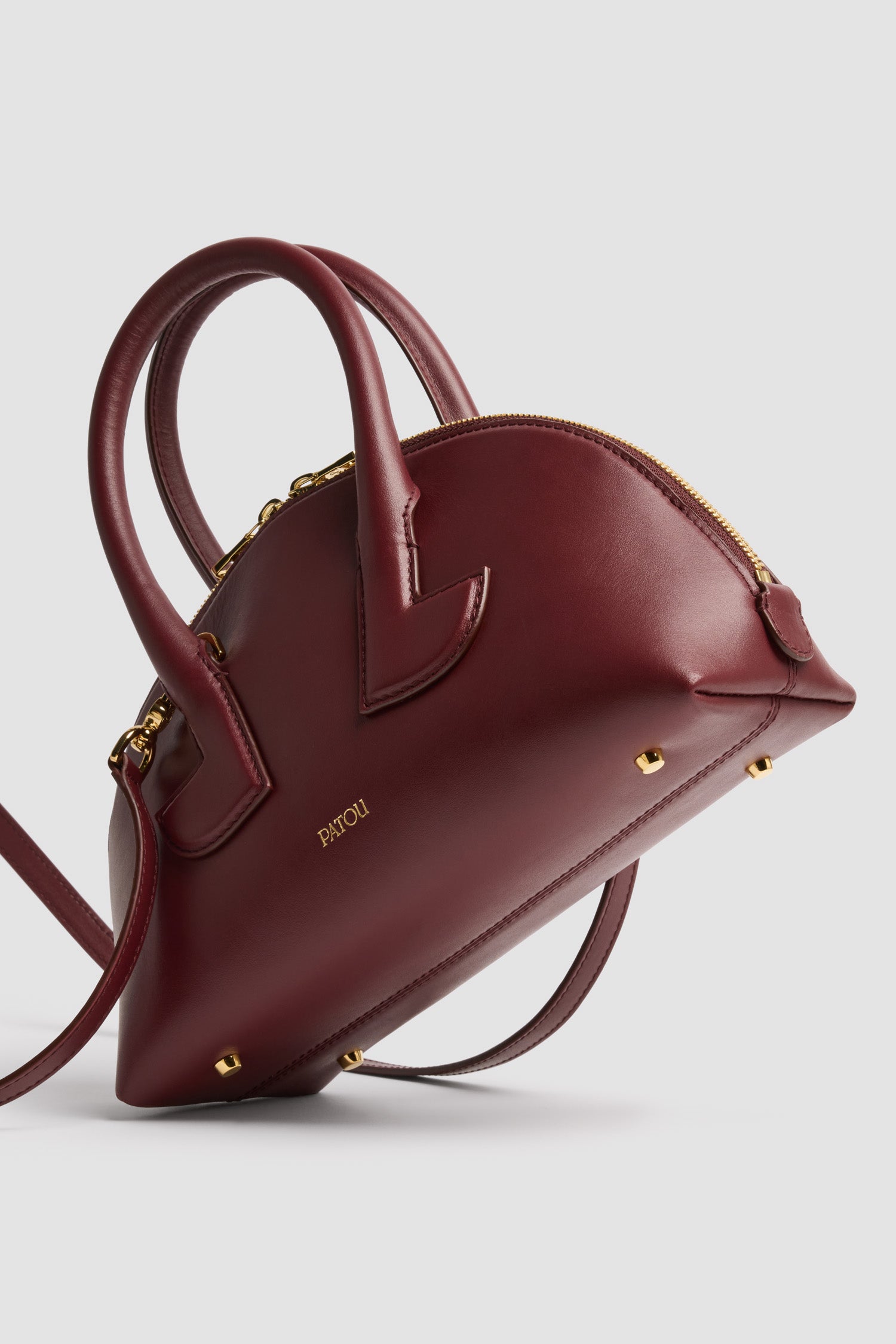 Patou Bowling sac cuir main syrah TU