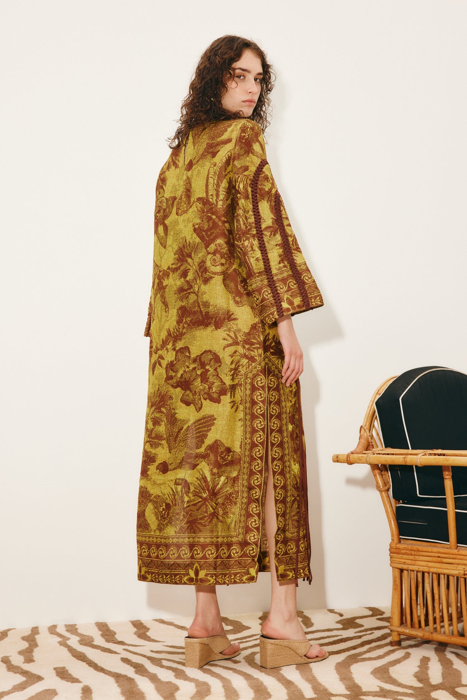 Alemaïs Charley robe midi lin soie franges organza
