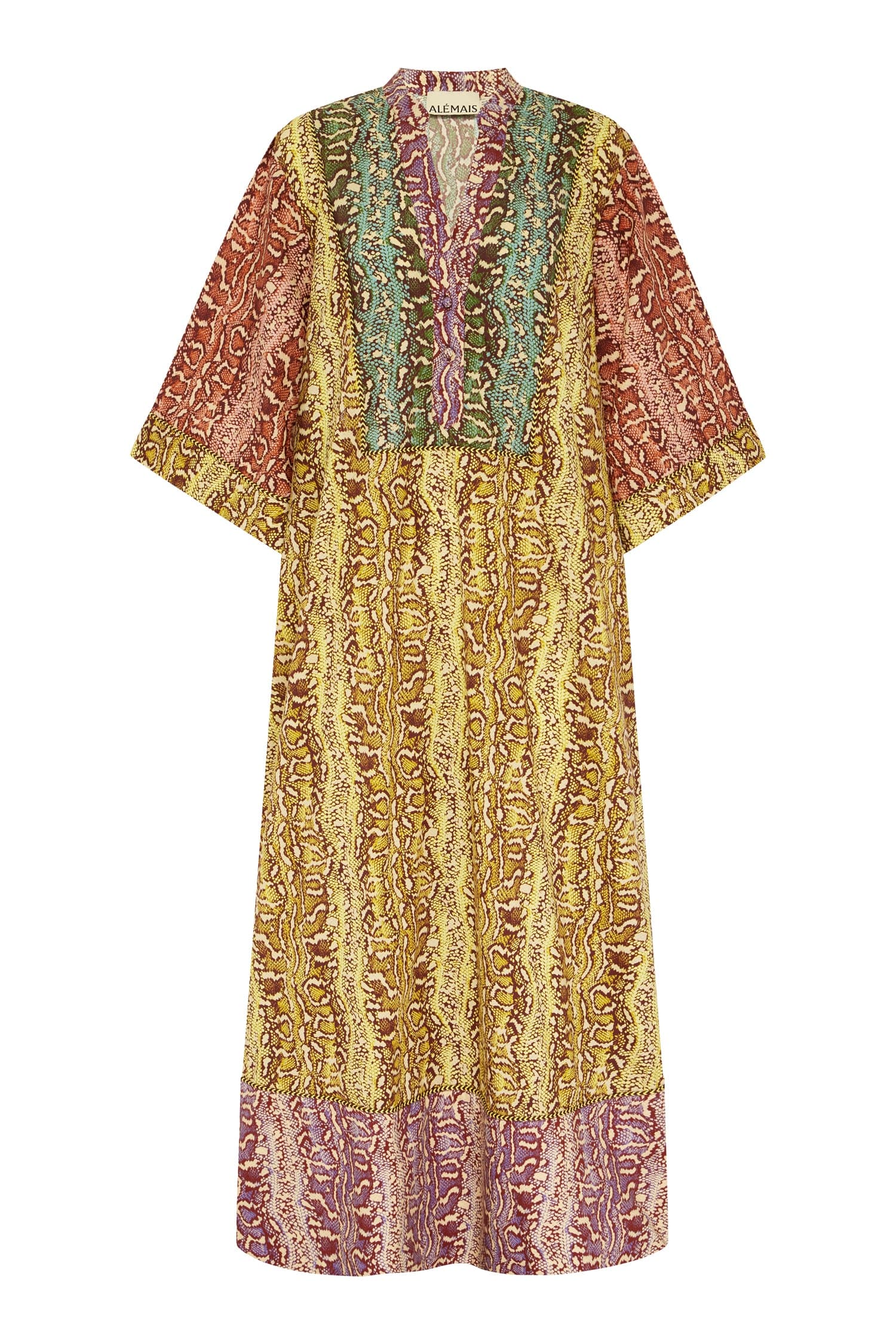 Alemäis Varna robe midi coton bio col V ceinture