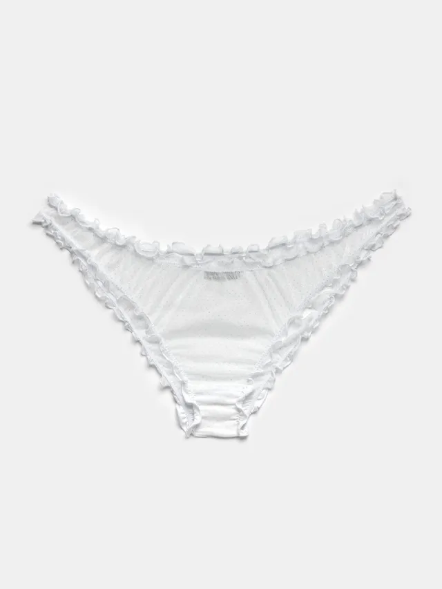 Ester Manas Lingerie culotte volants pois blanc XL mesh