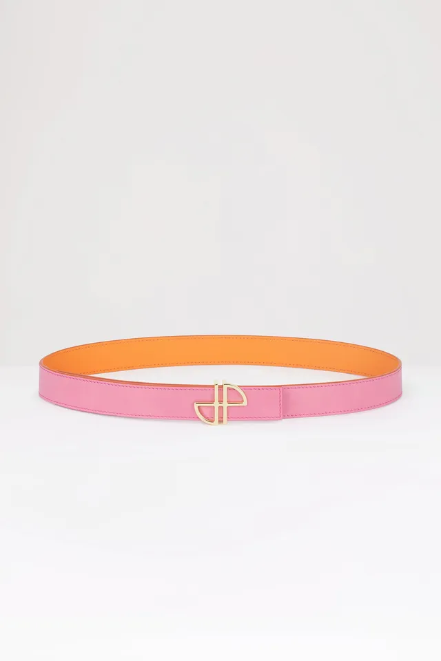 Patou BE001 ceinture cuir orange réversible