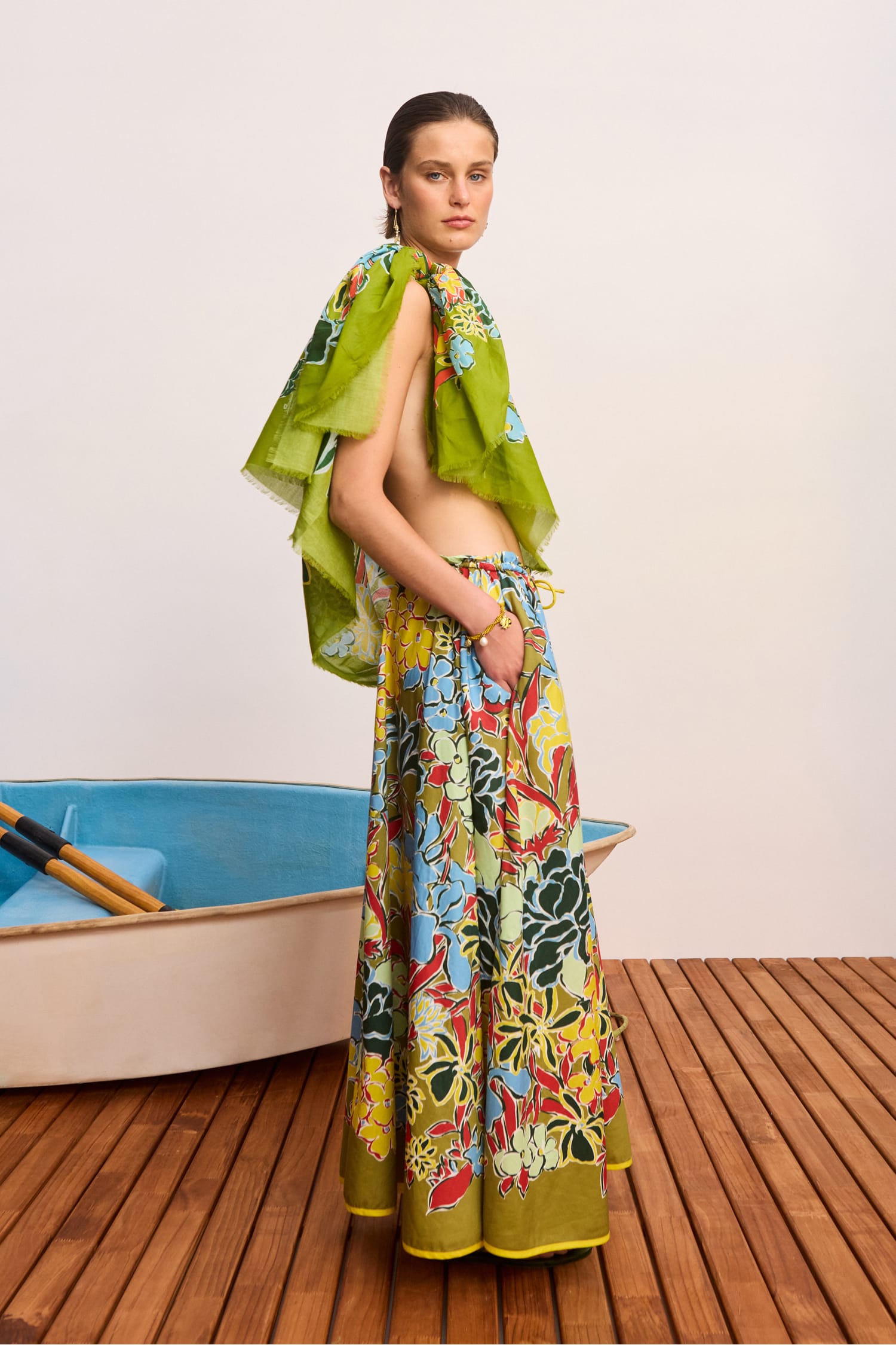 Alemaïs Solstice Midi jupe froncée fleurie taille 10