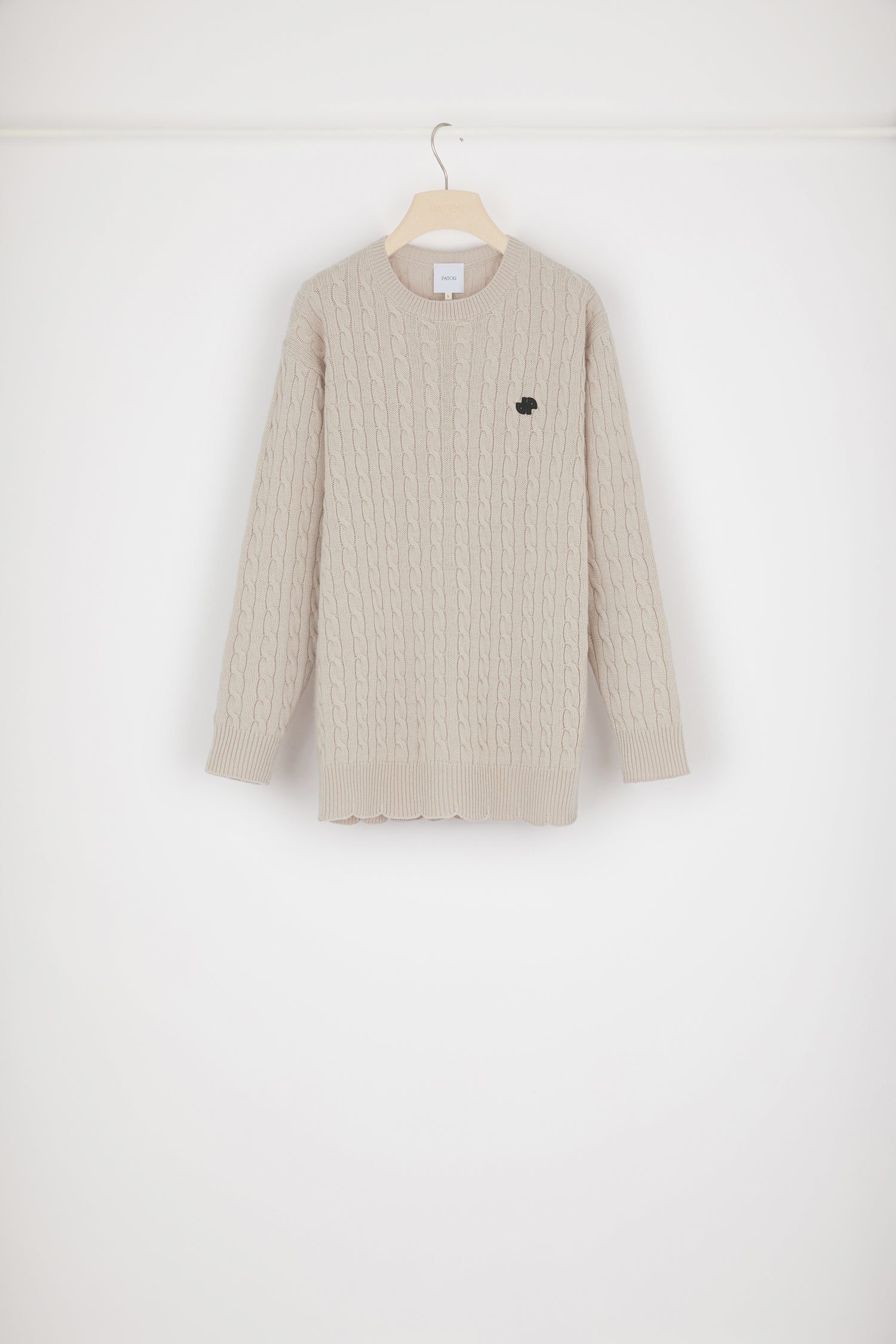 Patou H22KN108 pull torsadé merino biscuit XS-XL