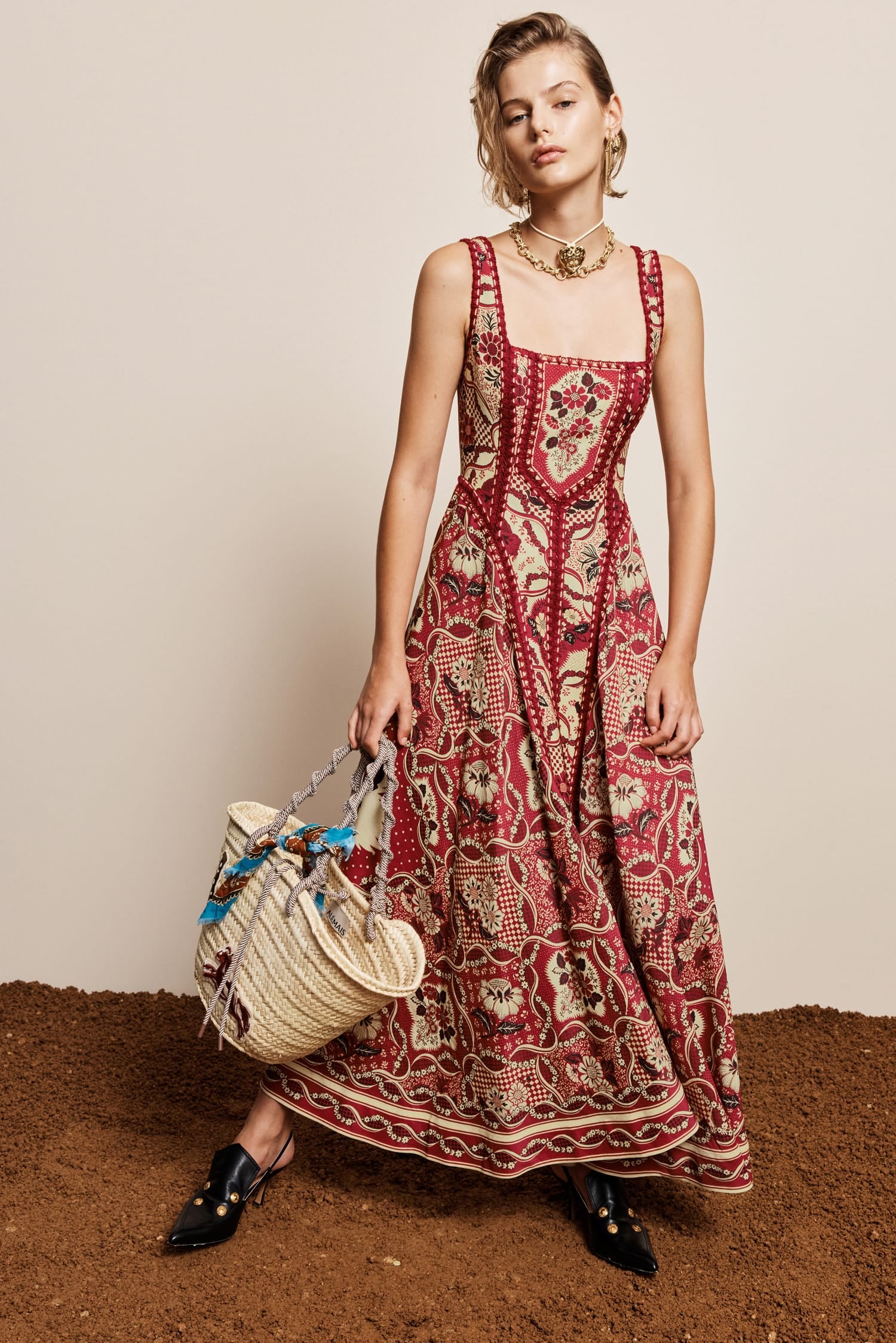 Alemäis Kenny Midi robe midi col carré viscose