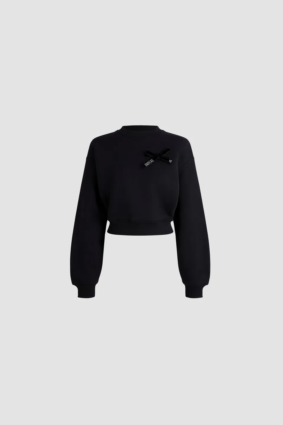Patou JE264 sweatshirt cropped coton bio noir nœud