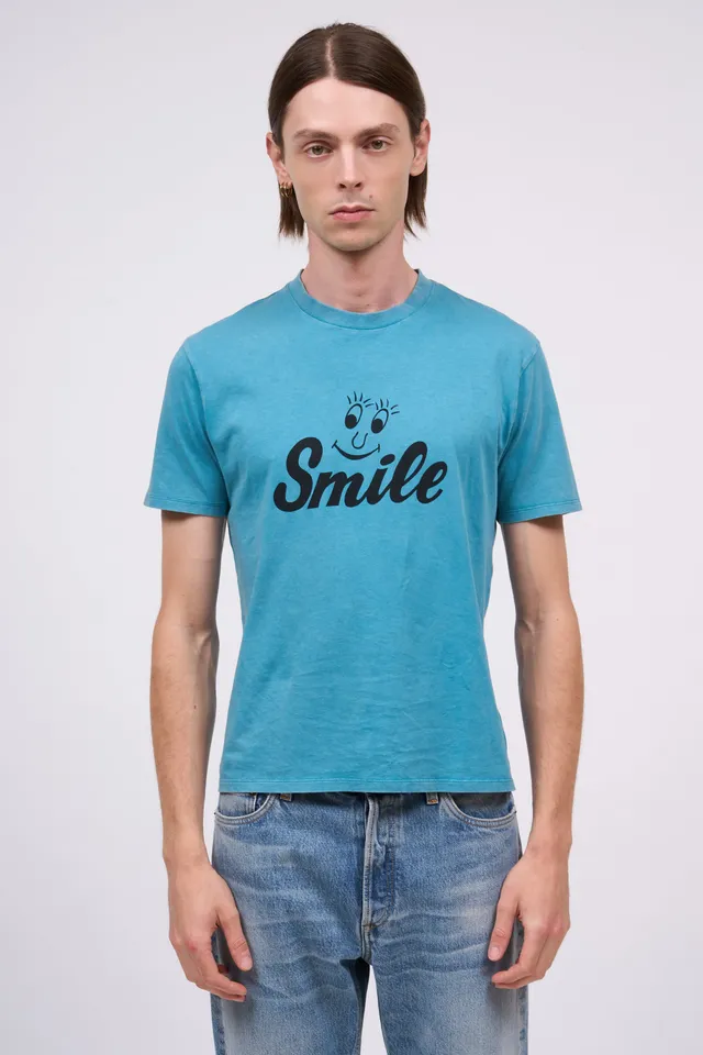 Paul & Joe Smile t-shirt coton imprimé bleu