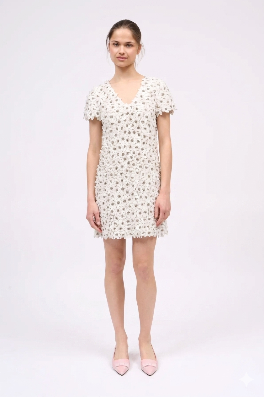 Paul & Joe Robes Robe courte Ispahan broderie fleurs strass