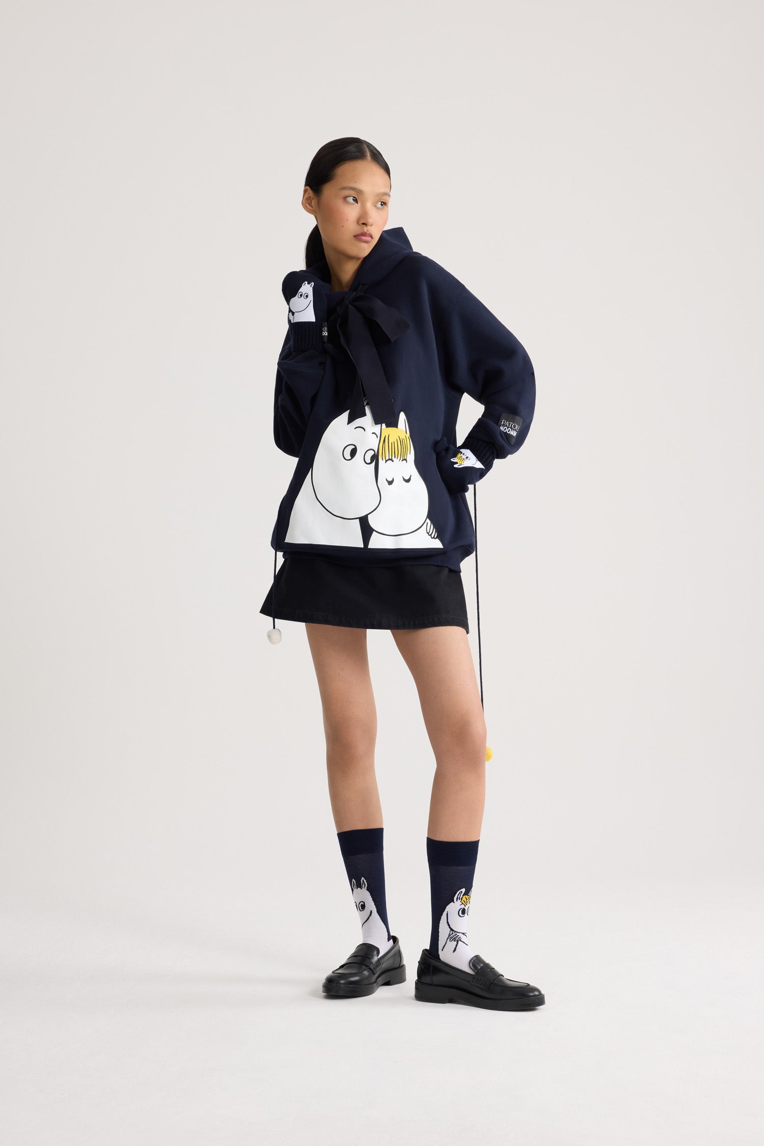 Patou x Moomin JE207 hoodie coton bio bleu Moomin Navy