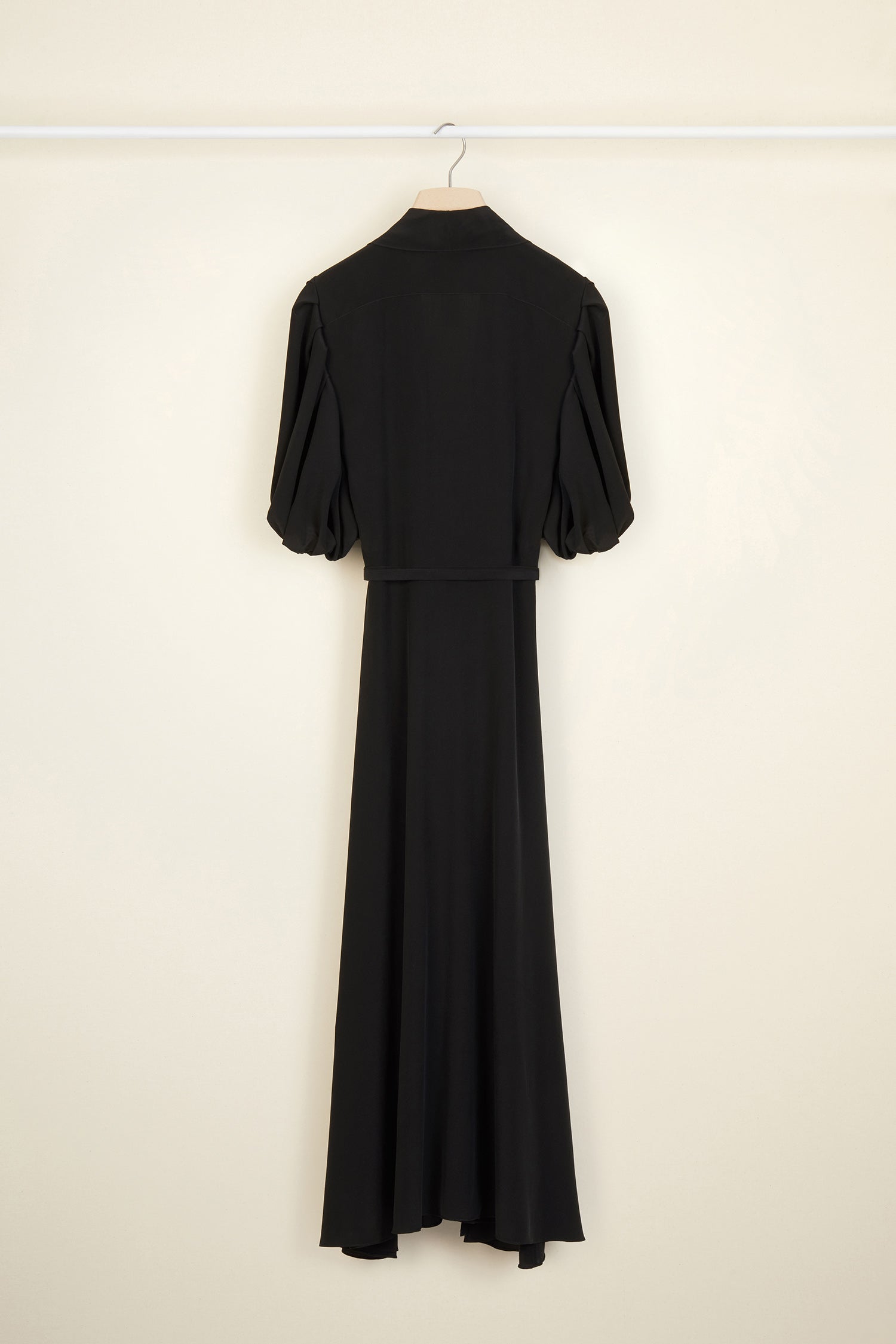 Patou DR035 robe chemise soie Noire 40 midi