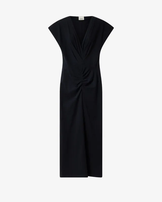 Isabel Marant Nadra RO1174FB robe noire jersey plissé