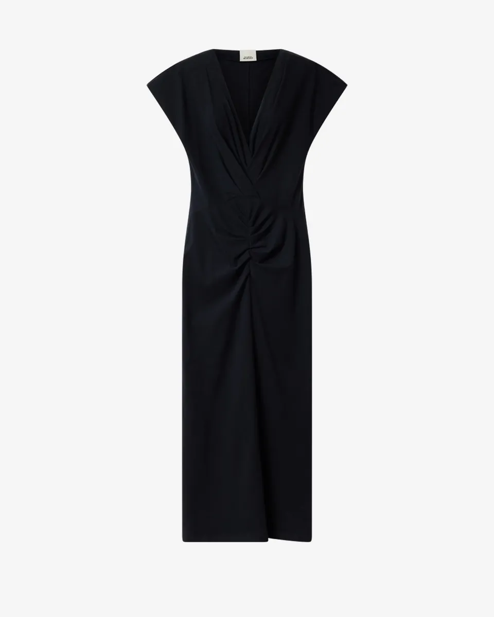 Isabel Marant Nadra RO1174FB robe noire jersey plissé