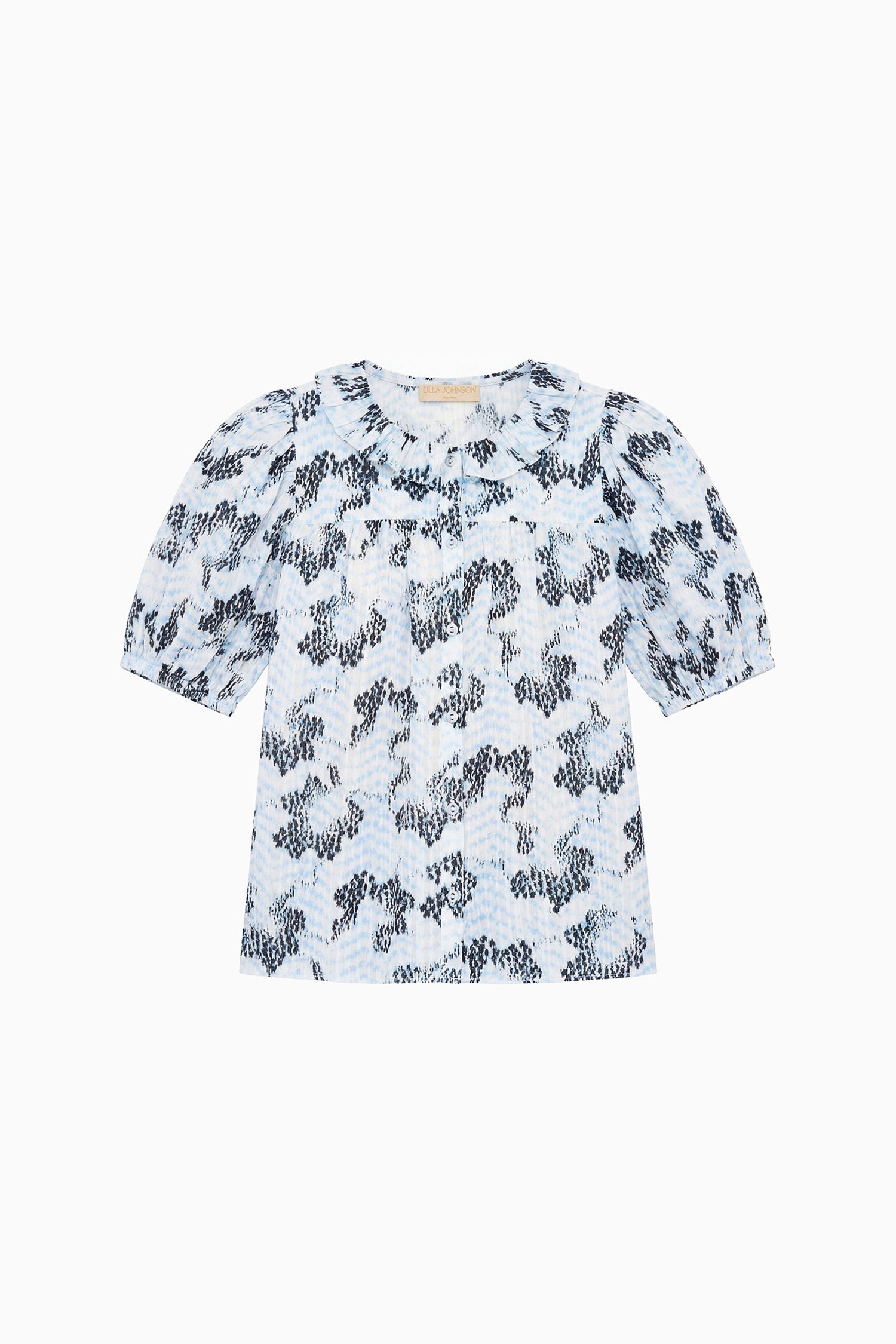 Ulla Johnson Amaria top coton Ciel imprimé manches courtes