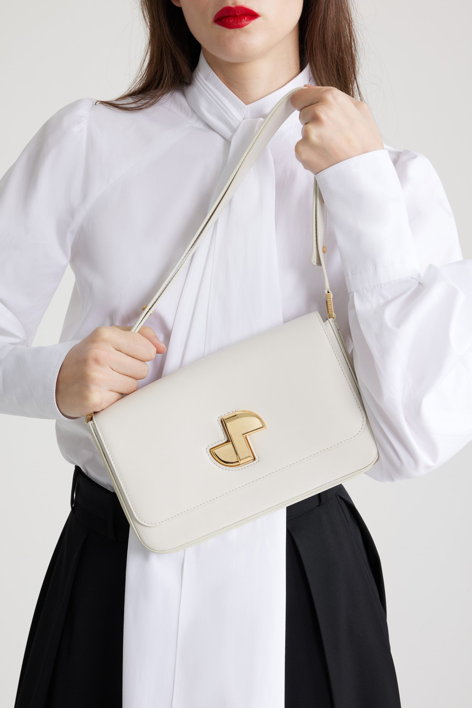 Patou Classic Lock BA017 sac cuir Angora