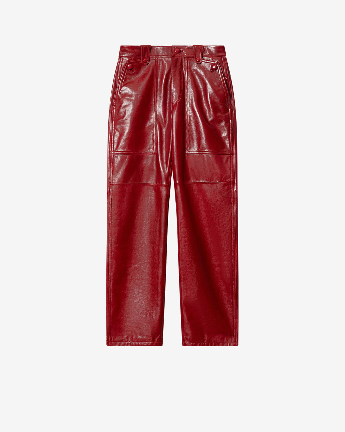 Isabel Marant Valka PA0809FA-D4B01I pantalon cuir deep red