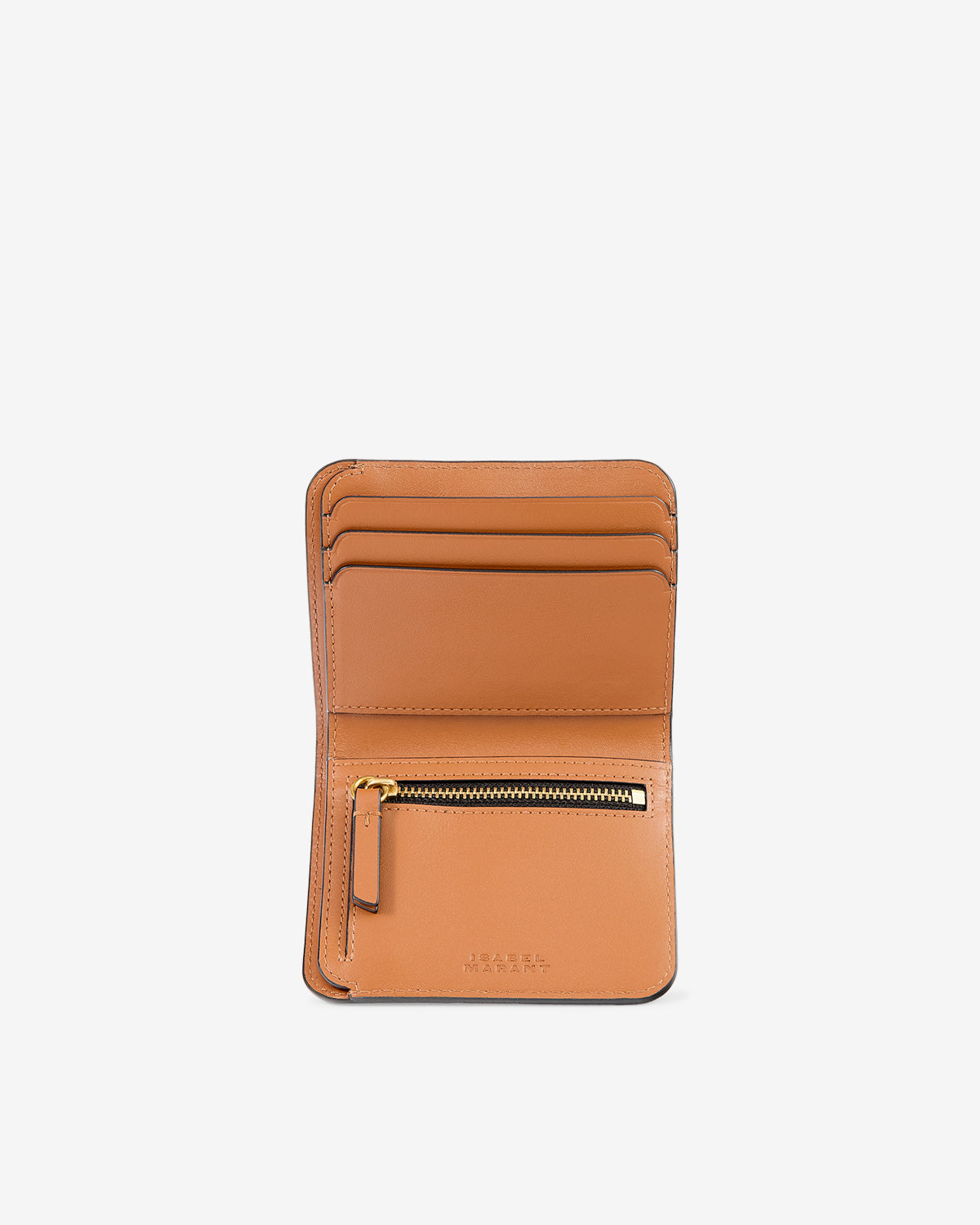 Isabel Marant Oskan portefeuille cuir cognac