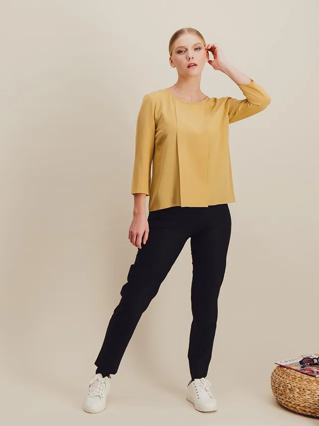 Anahide Saint André Kondo chemisier soie jaune taille 38