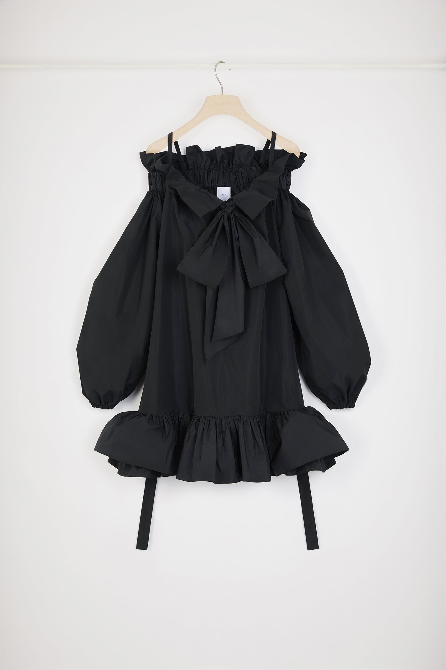 Patou Volume mini robe faille recyclée noire