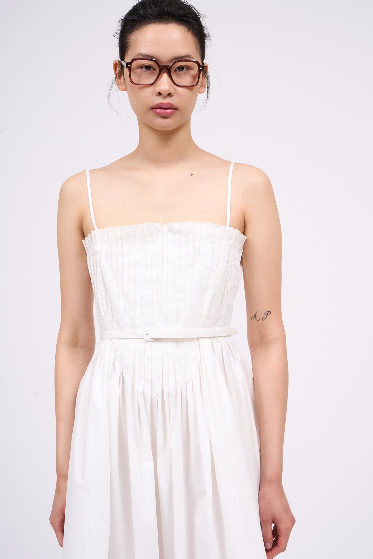 Paul & Joe Clara robe bustier midi popeline coton