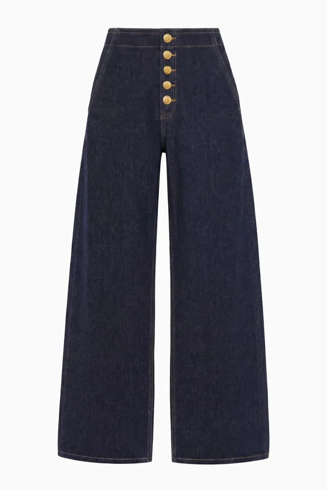Ulla Johnson Jasmine jean large taille basse Tigris coton