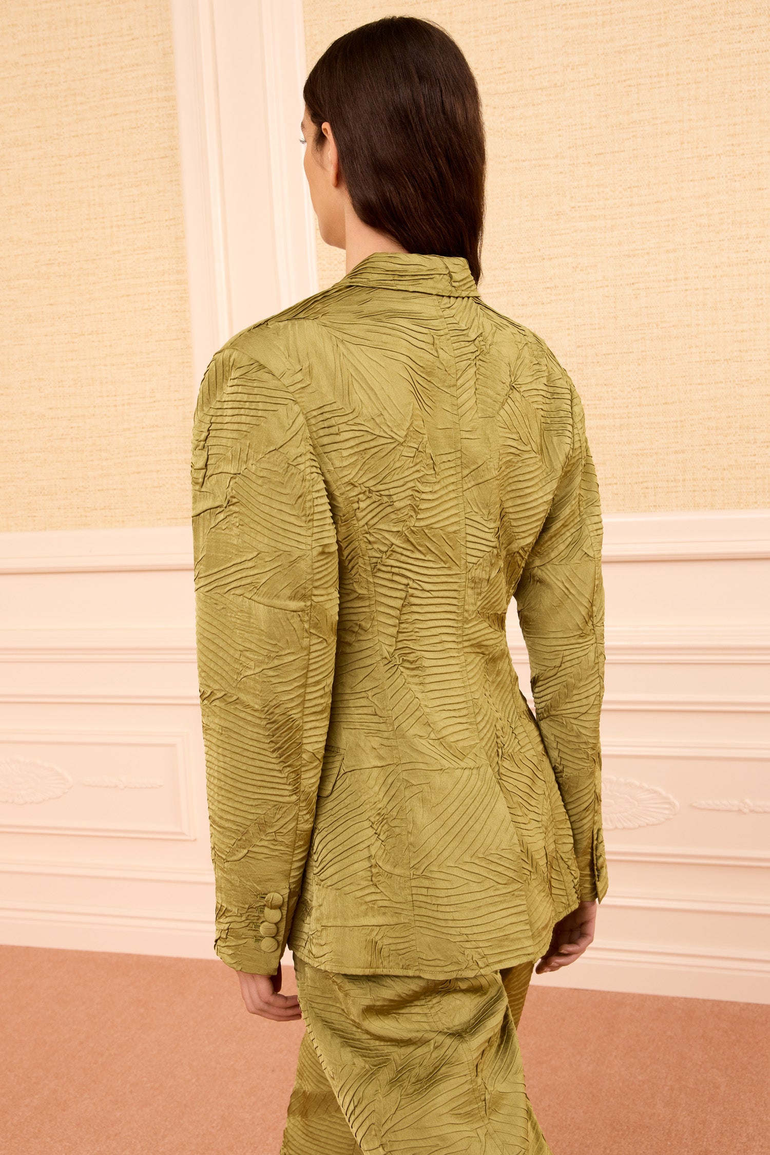 Ulla Johnson Blazer Dhemi Moss Gold satin vert