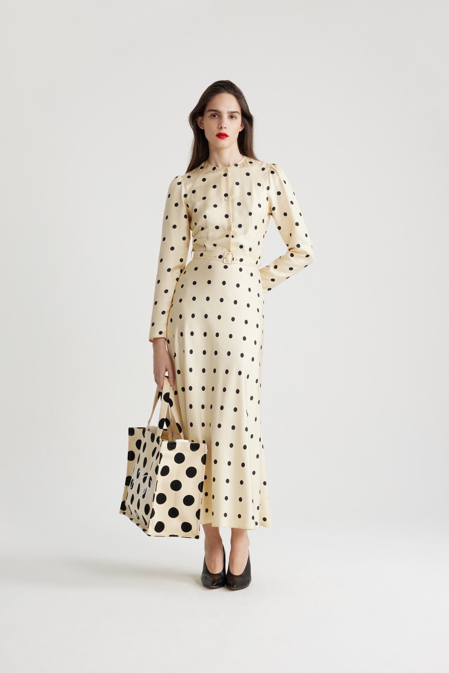 Patou DR147 robe maxi soie bio pois Angora Dots