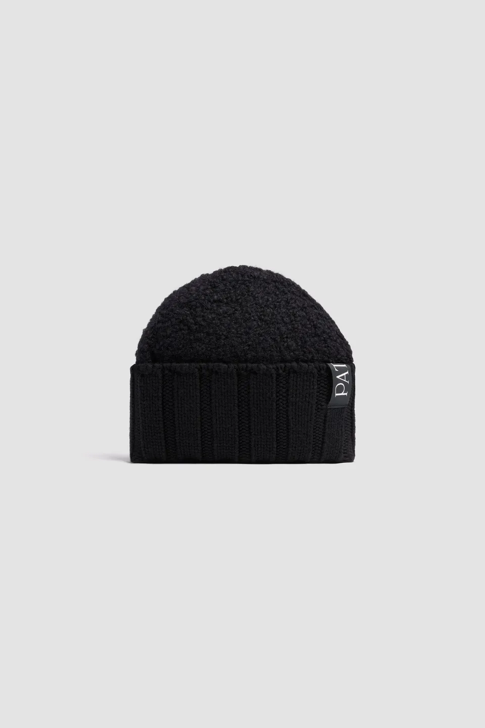 Patou AC106 bonnet bouclé noir laine alpaga TU