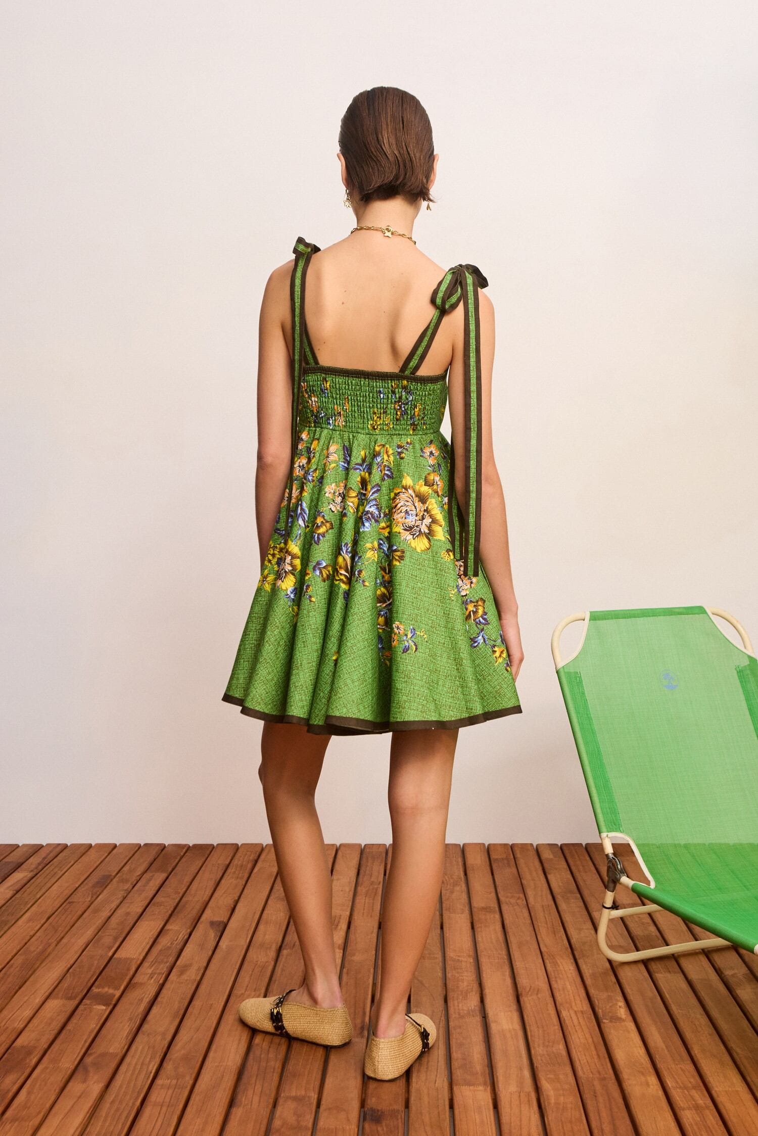 Alemäis Phyllis mini robe en lin fleurie à poches