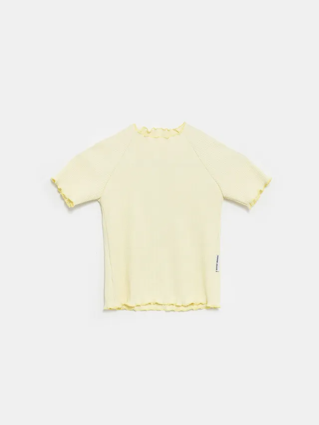 Ester Manas Mini Manas Rib Butter Cream Easy Top jaune coton