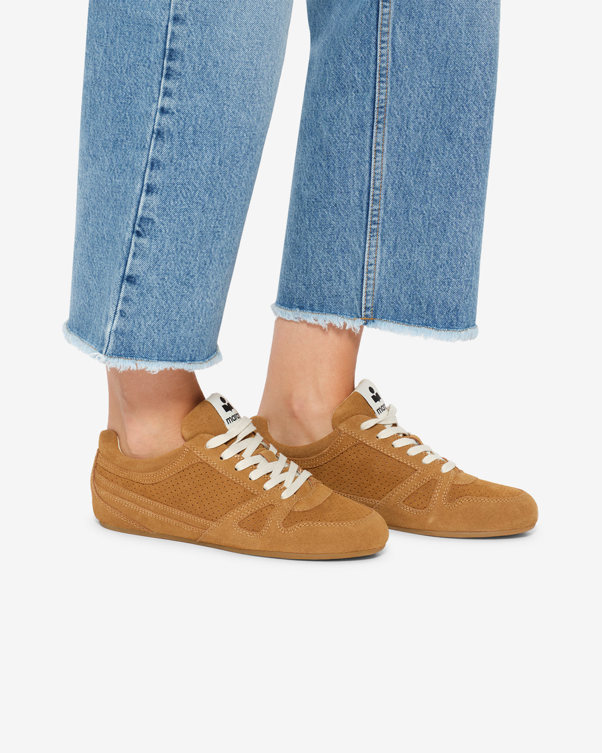 Isabel Marant Senny Low Baskets Basses Cognac Cuir Suède
