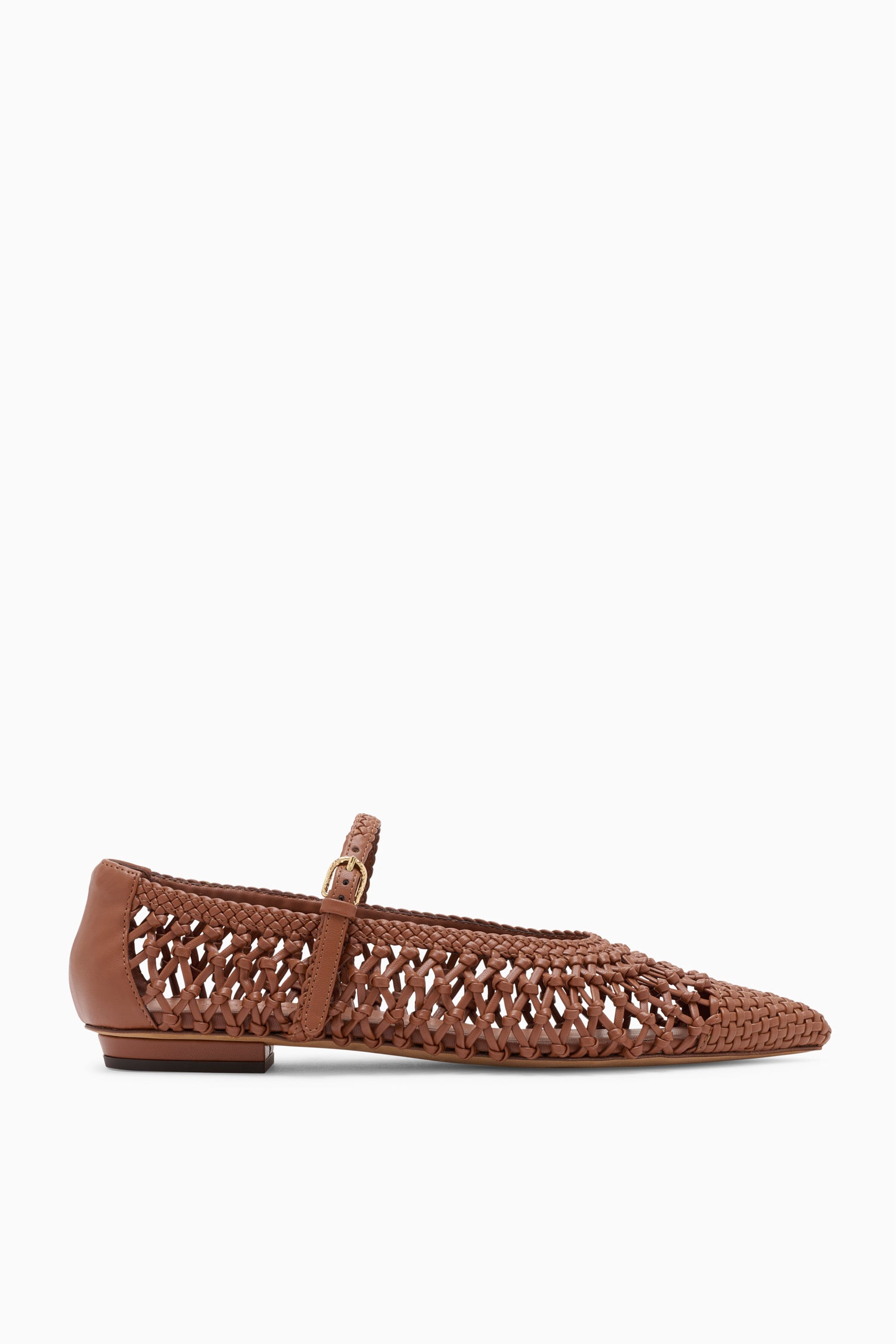 Ulla Johnson Gracie ballerines chestnut cuir vegan bout pointu