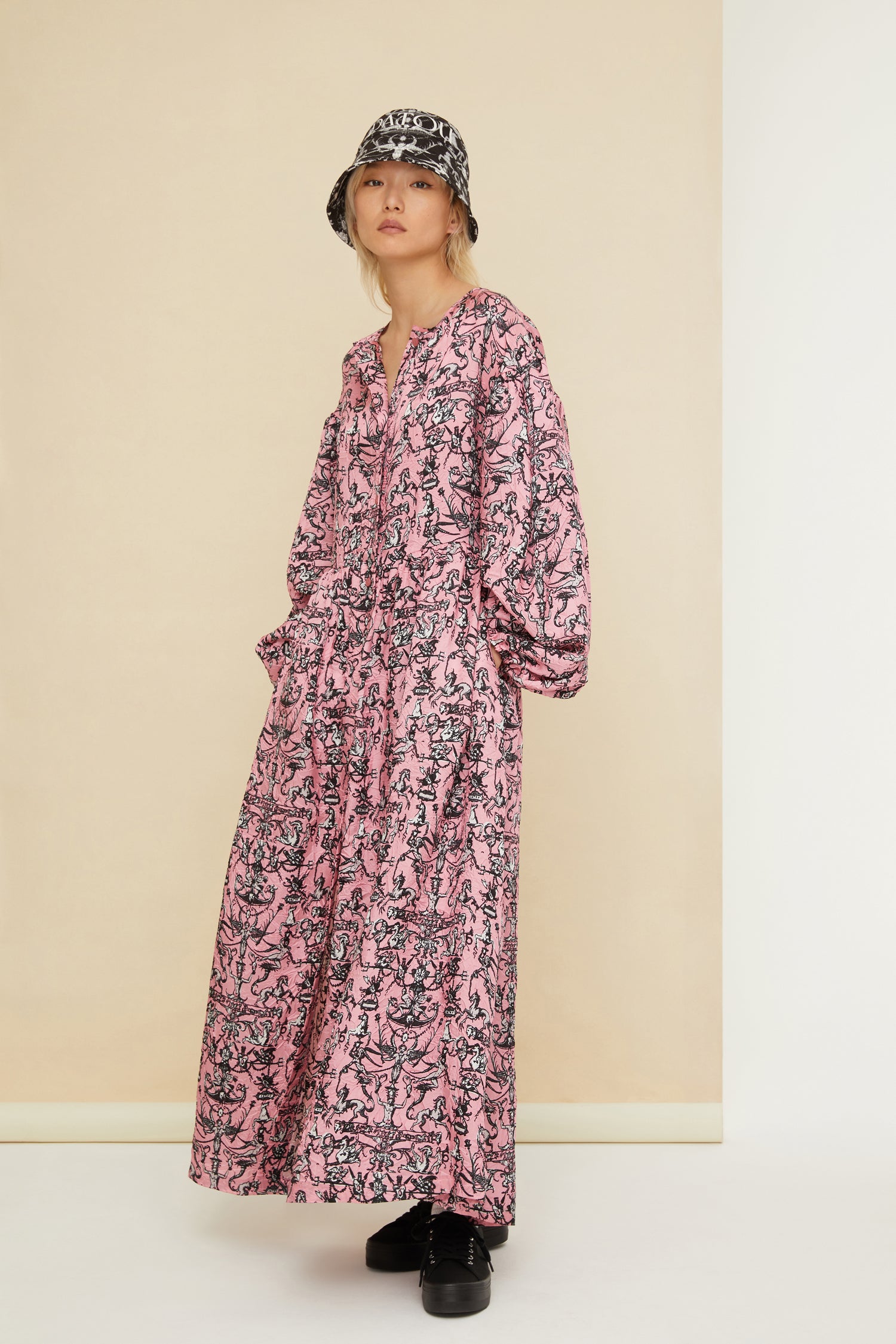 Patou P22DR08801045043 robe chemise maxi Pink Fairy Tales