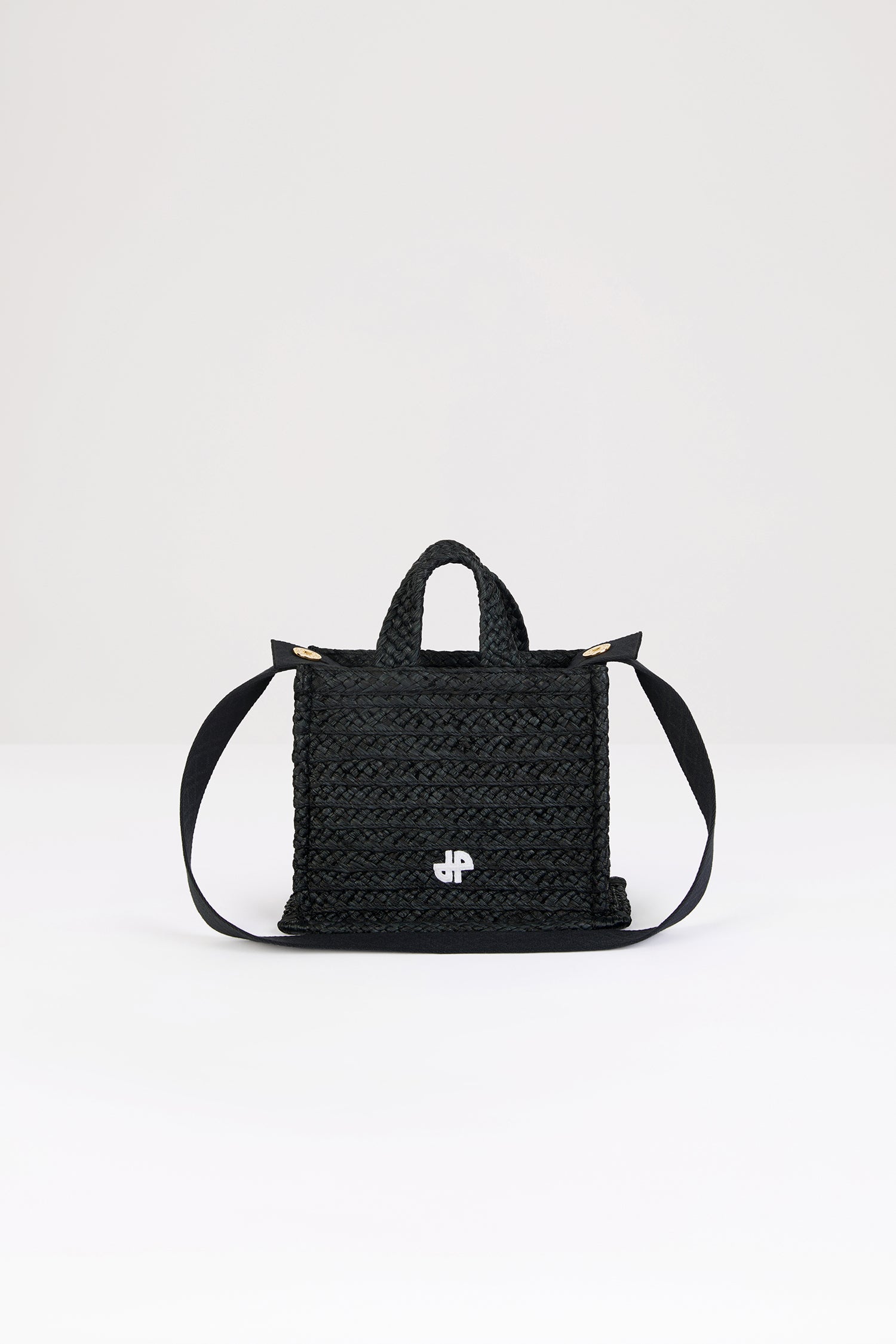 Patou P24AC0440140999B tote raphia noir petit JP bandoulière