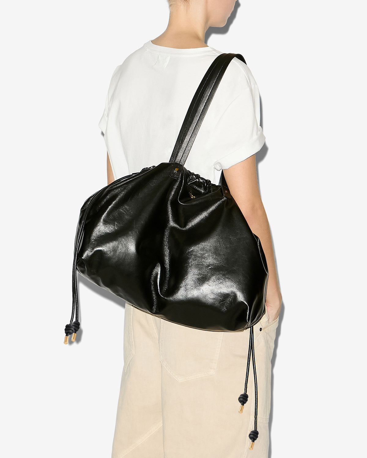 Isabel Marant Silven cabas cuir agneau noir 40 cm