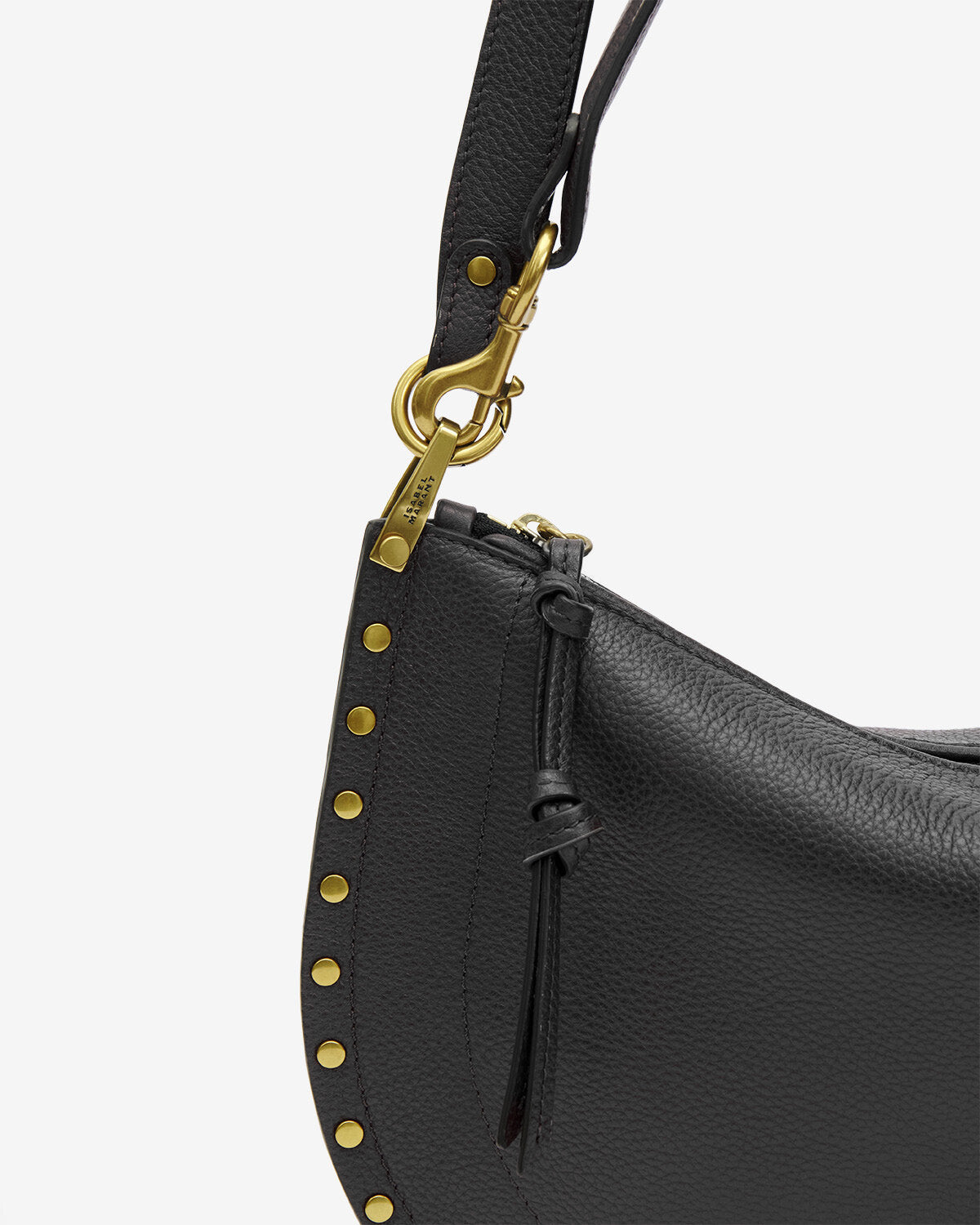 Isabel Marant Oskan Soft Zip sac cuir grainé noir