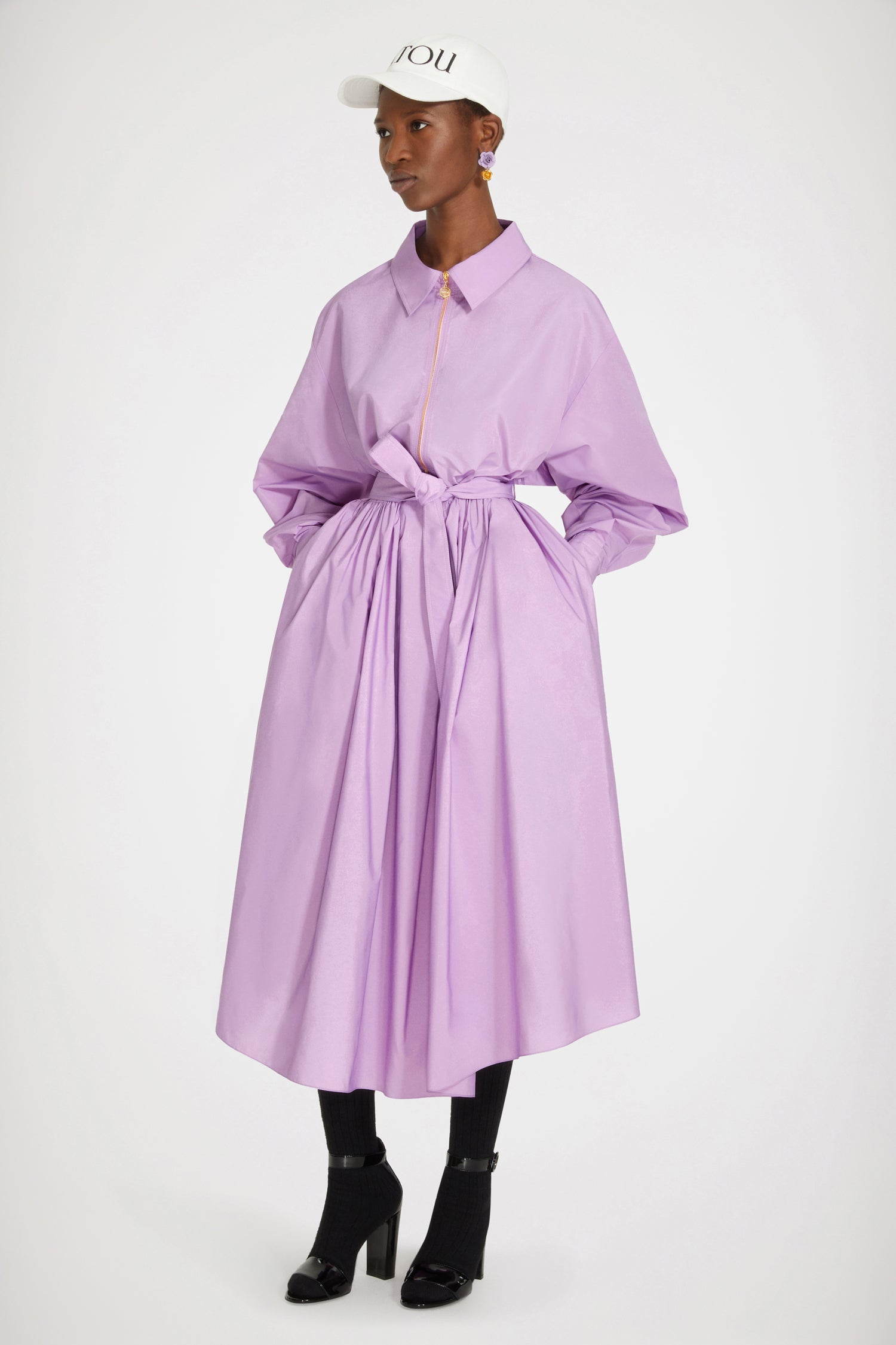 Patou H22DR095 robe maxi satin recyclé Wisteria