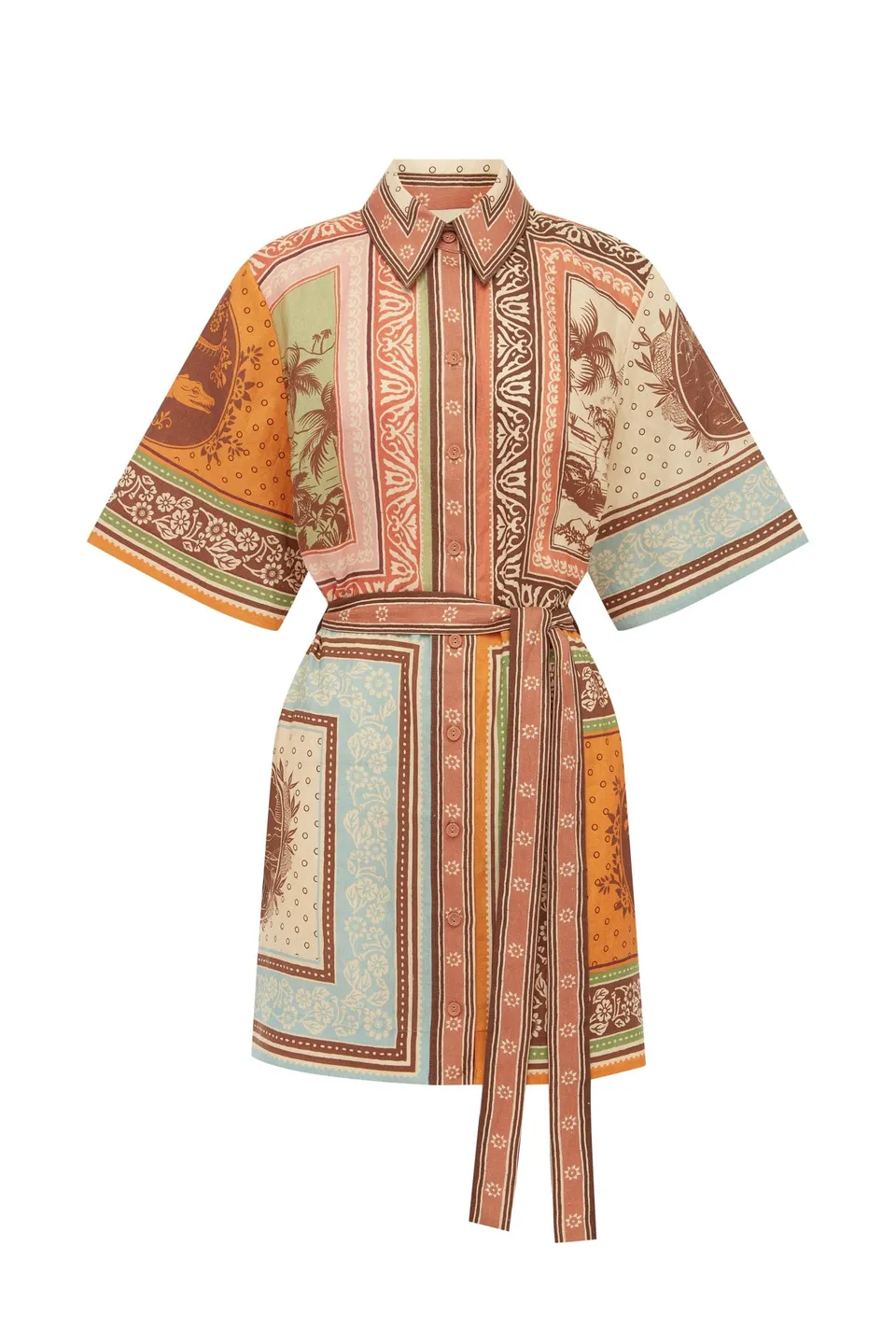 Alemaïs Alberta robe chemise mini lin à poches