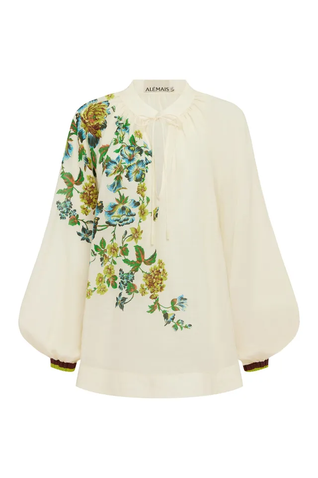 Alemäis Phyllis Top blouse col V ramie taille 10