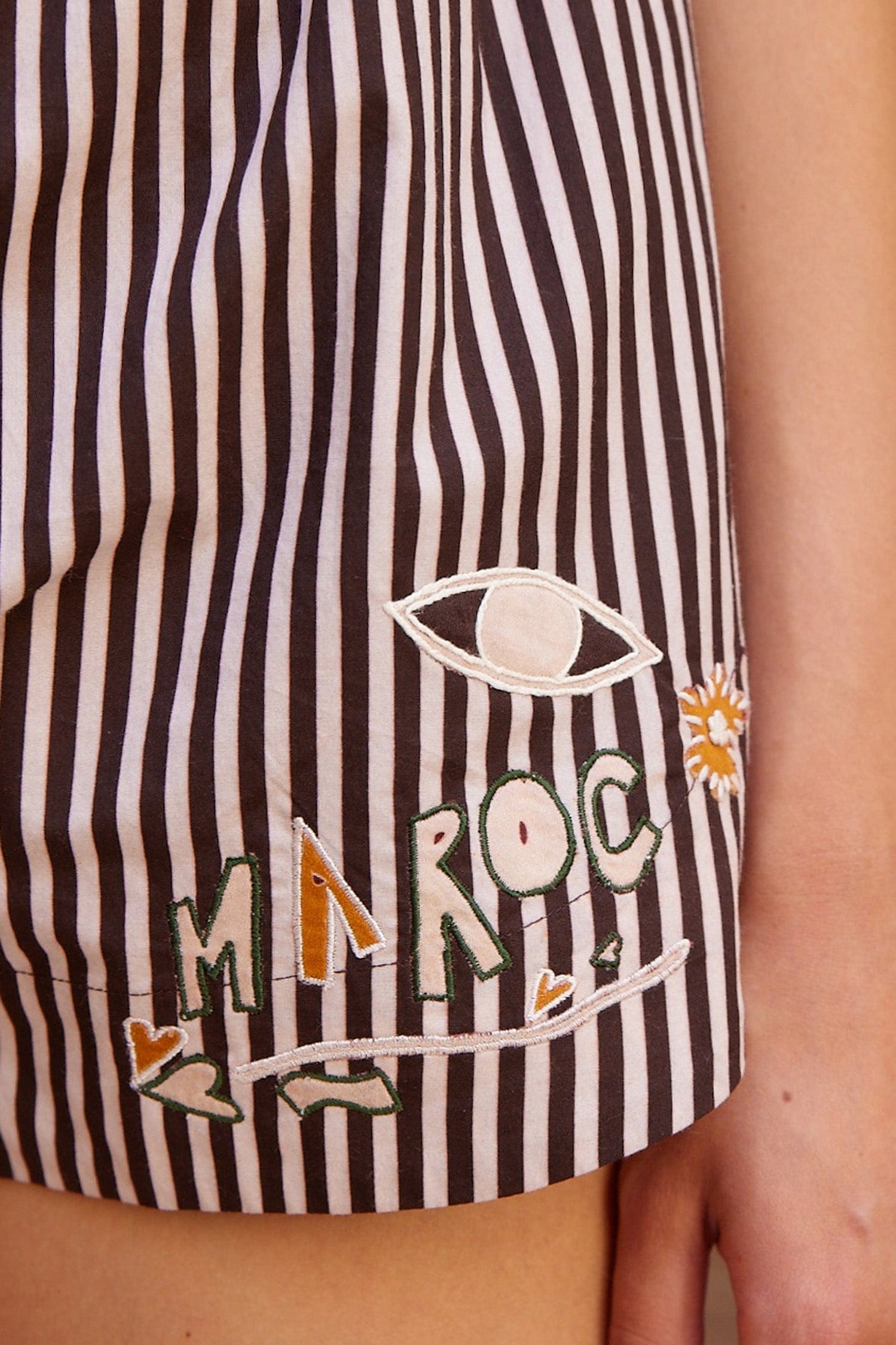 Alemäis Sirocco Embroidered Short coton bio rayé