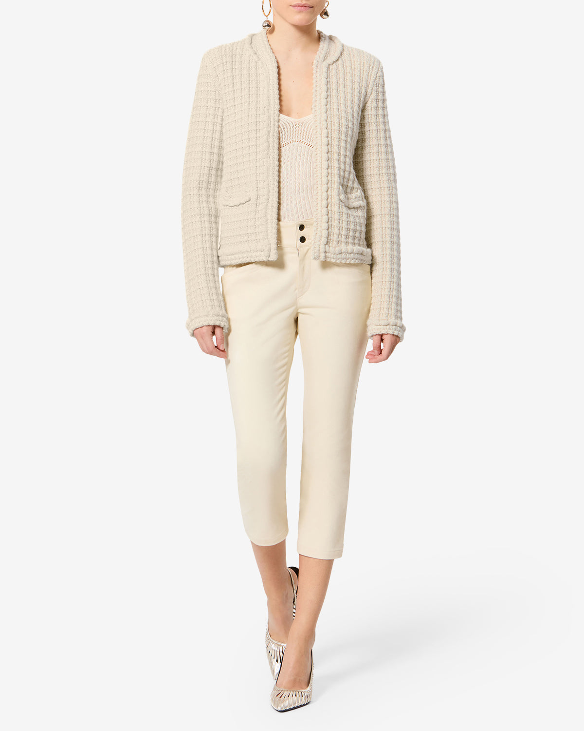 Isabel Marant Mailles Hortense cardigan écru laine alpaga