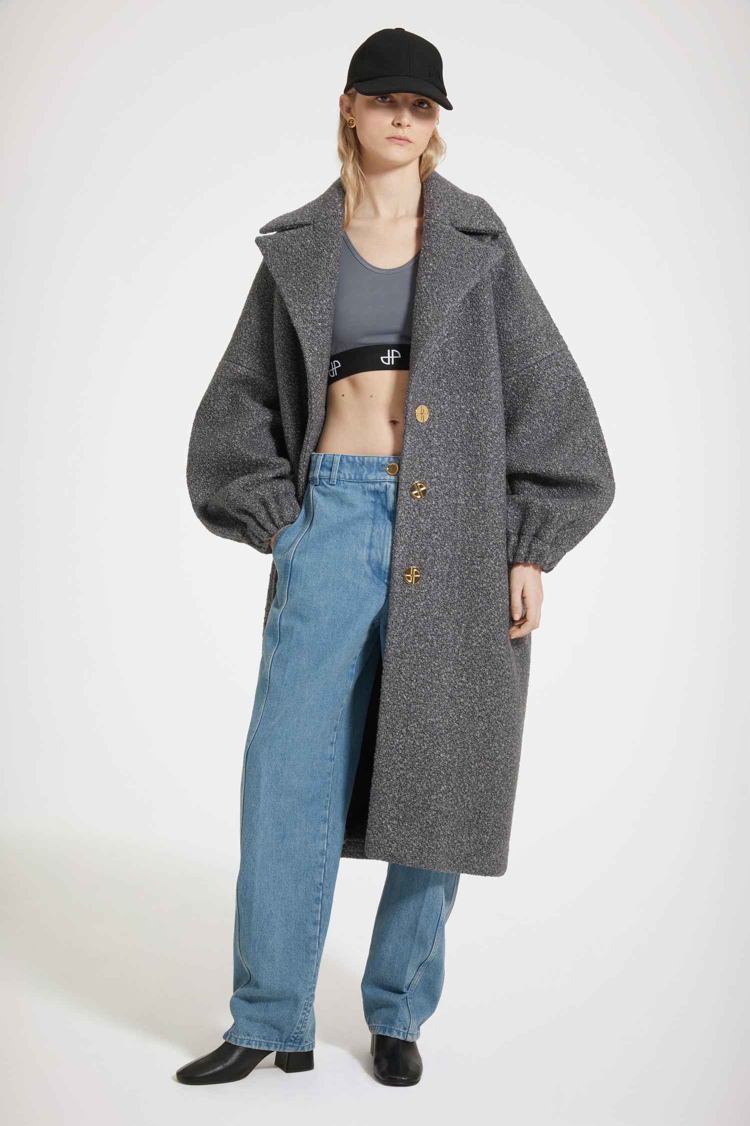 Patou Coats H23CO0180154959A manteau anthracite 34-42
