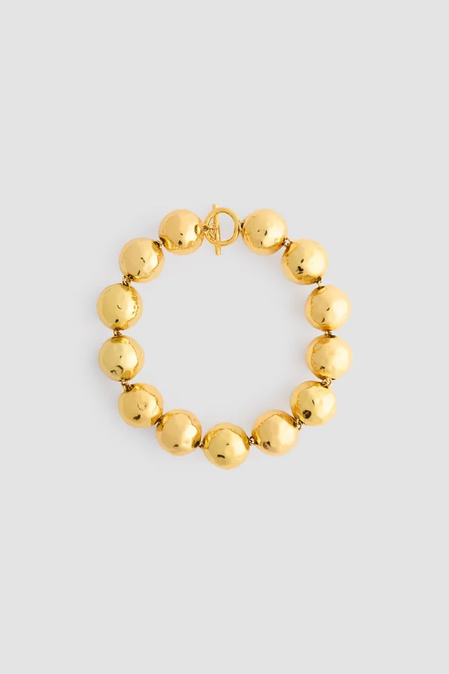 Patou JW130 collier or sphères martelées laiton