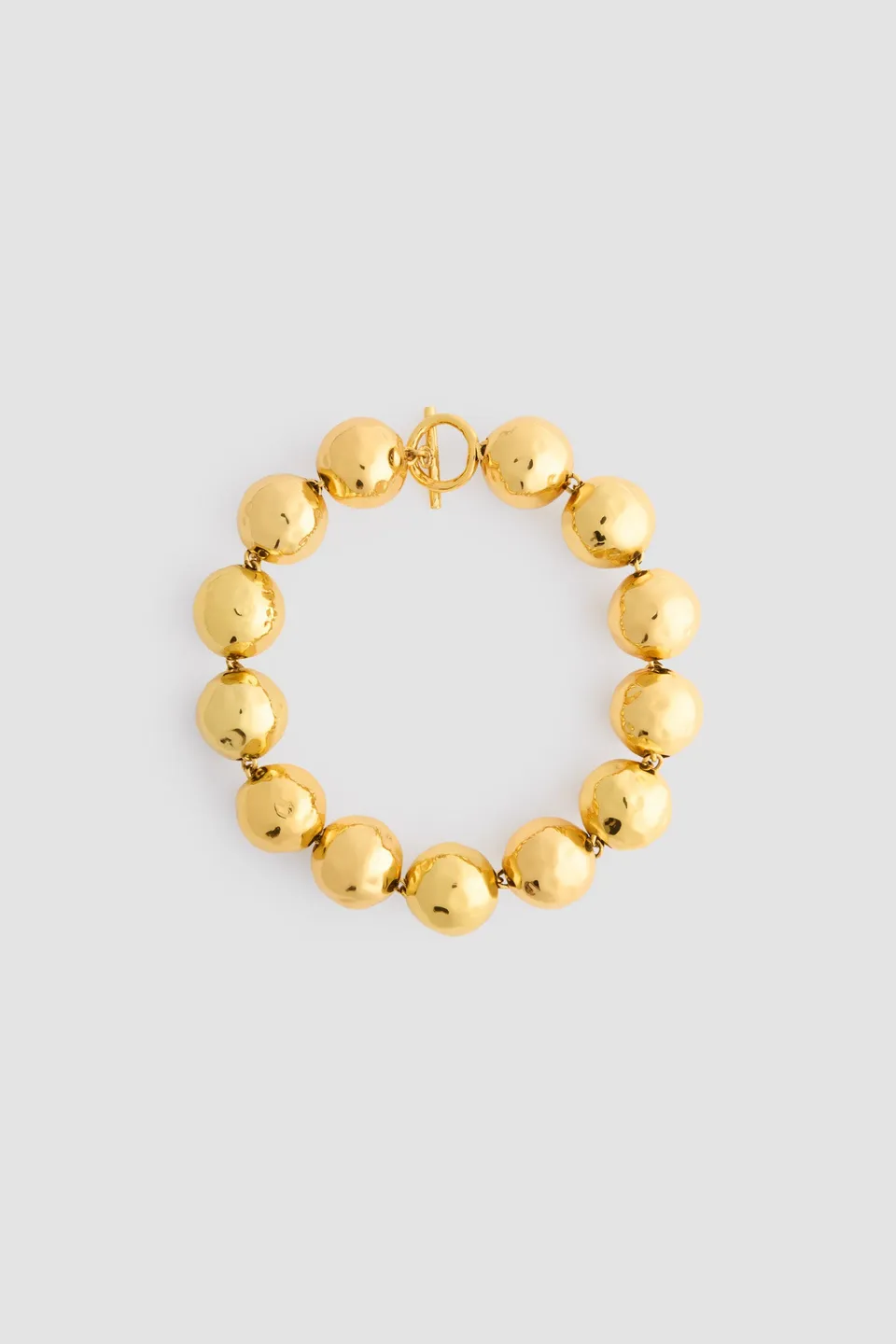 Patou JW130 collier or sphères martelées laiton