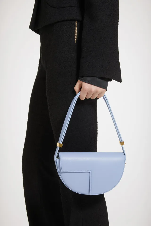 Patou Le Petit Sac Cuir Bleu Alaska TU