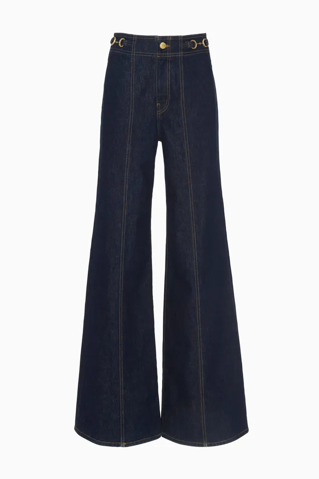Ulla Johnson Delphine jean Tigris indigo taille haute flare