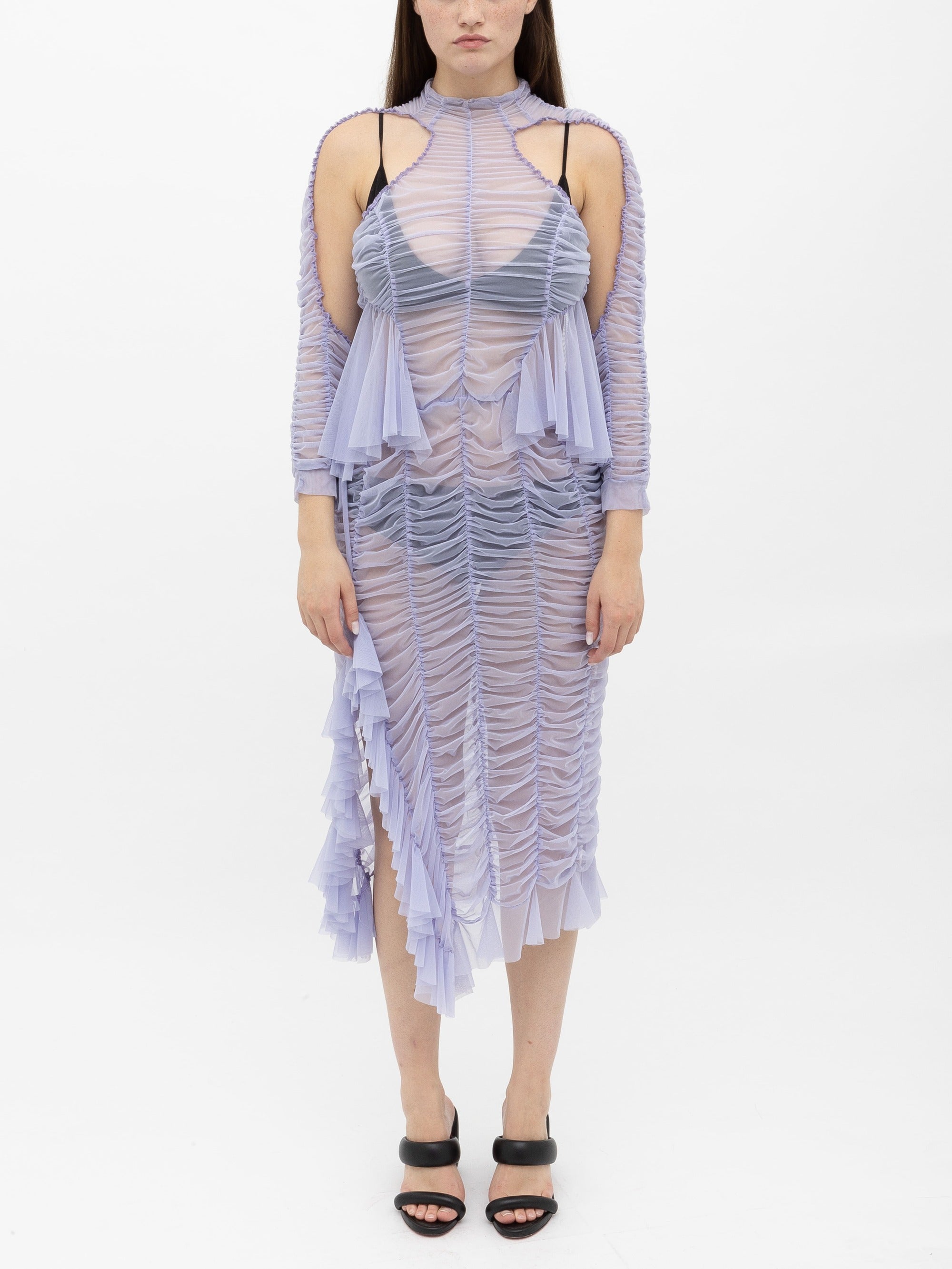 Ester Manas Signature Ruched Dress robe lavande froncée