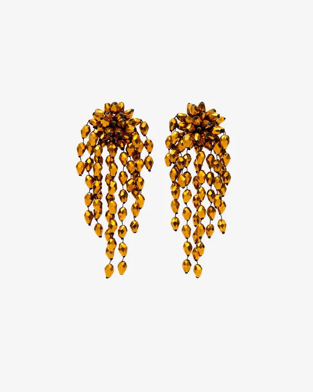Isabel Marant Bijoux Hanabi boucles d'oreilles bronze-argenté perles